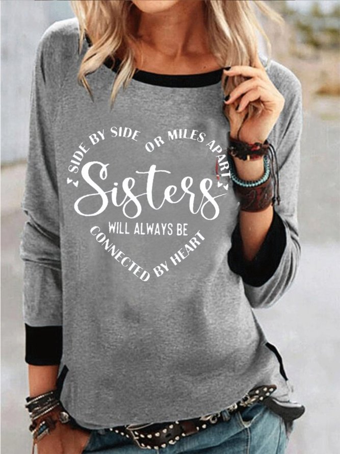 Crew Neck Text Letters Sweatshirts