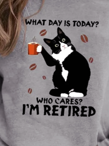 JFN Black Cat What Day Is Today Who Care Sweatshirt