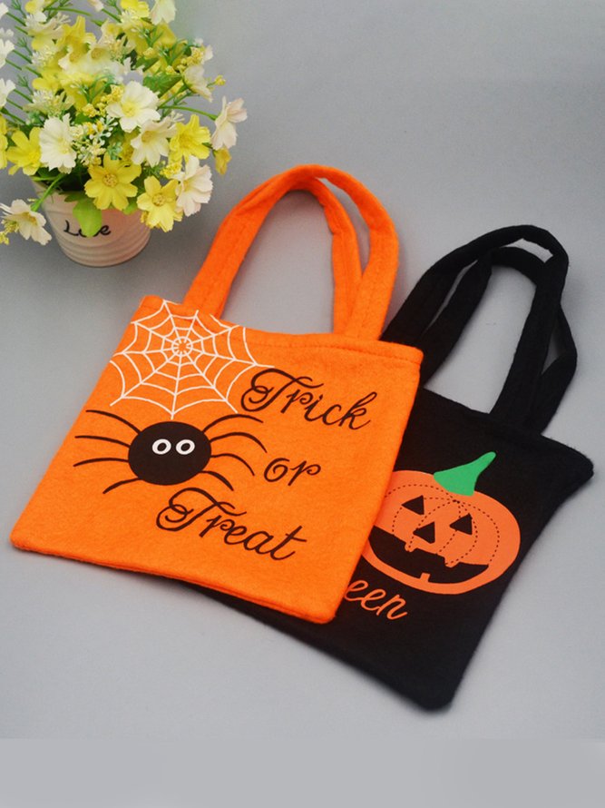 All Season Party Halloween Printing Open-top Wearable Halloween Tote Canvas Shopping Totes for Women