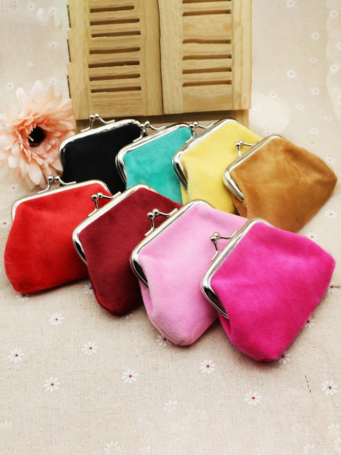 Kiss Button Plush Coin Purse