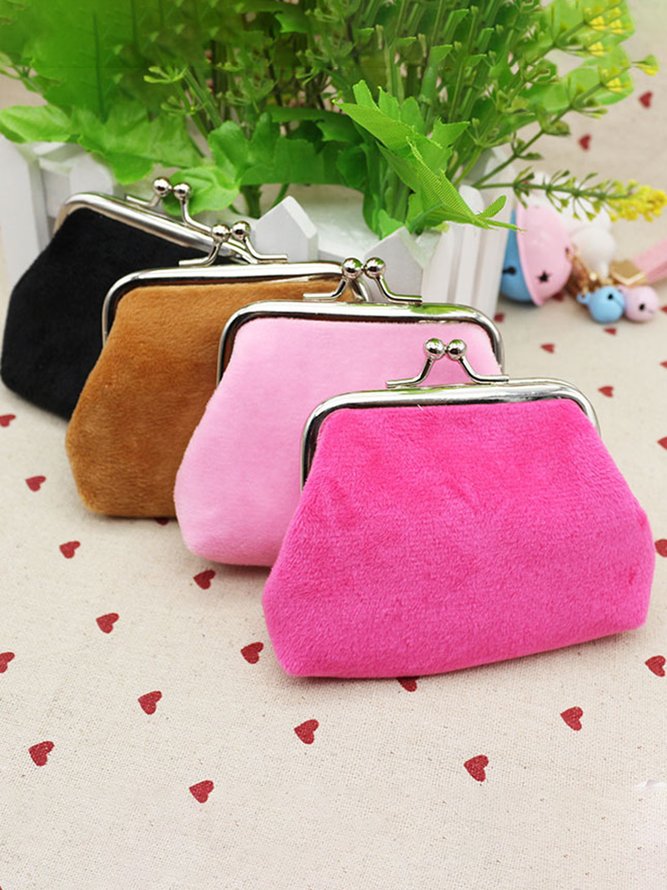 Kiss Button Plush Coin Purse