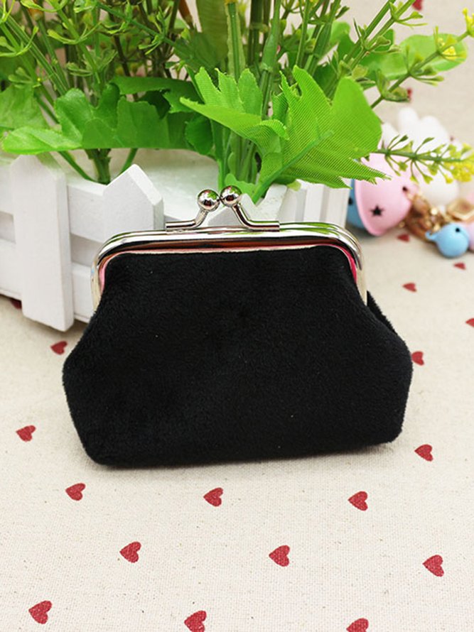 Kiss Button Plush Coin Purse