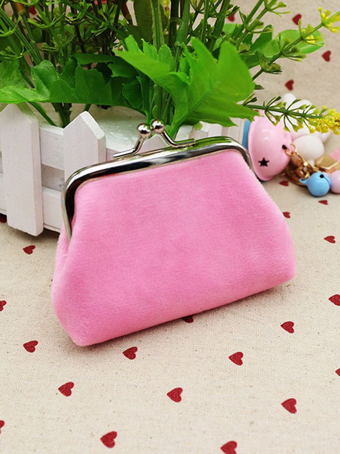 Kiss Button Plush Coin Purse