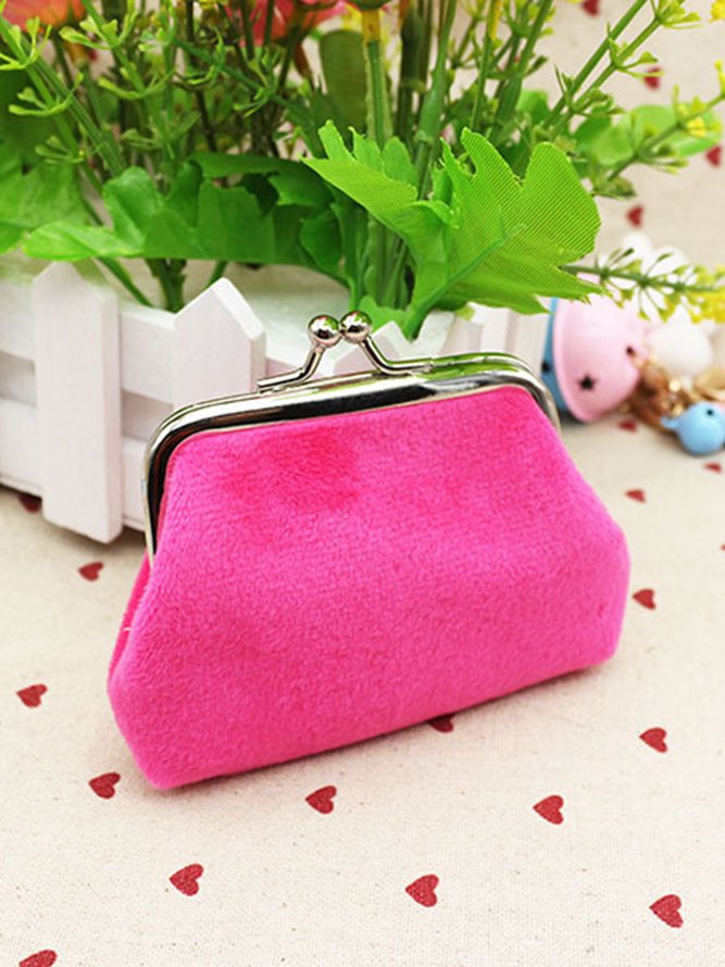 Kiss Button Plush Coin Purse