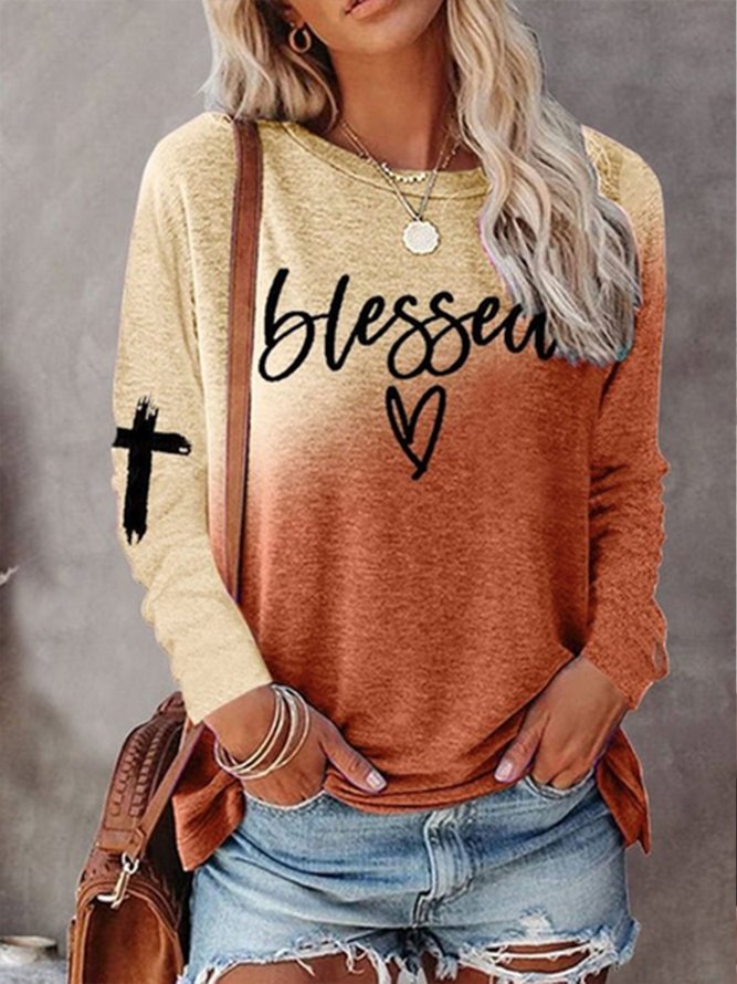 Casual Loose Text Letters T-Shirt
