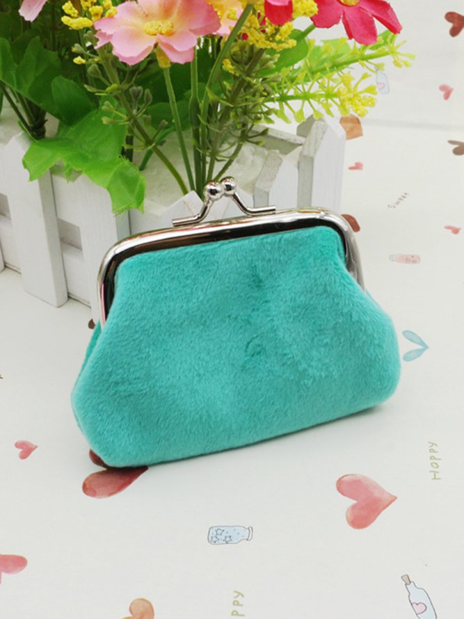 Kiss Button Plush Coin Purse