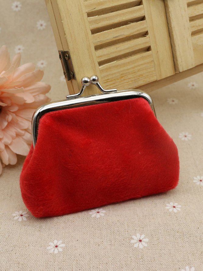 Kiss Button Plush Coin Purse