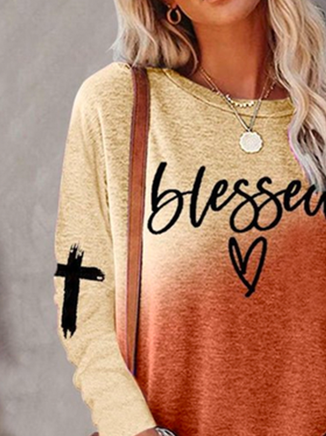 Casual Loose Text Letters T-Shirt