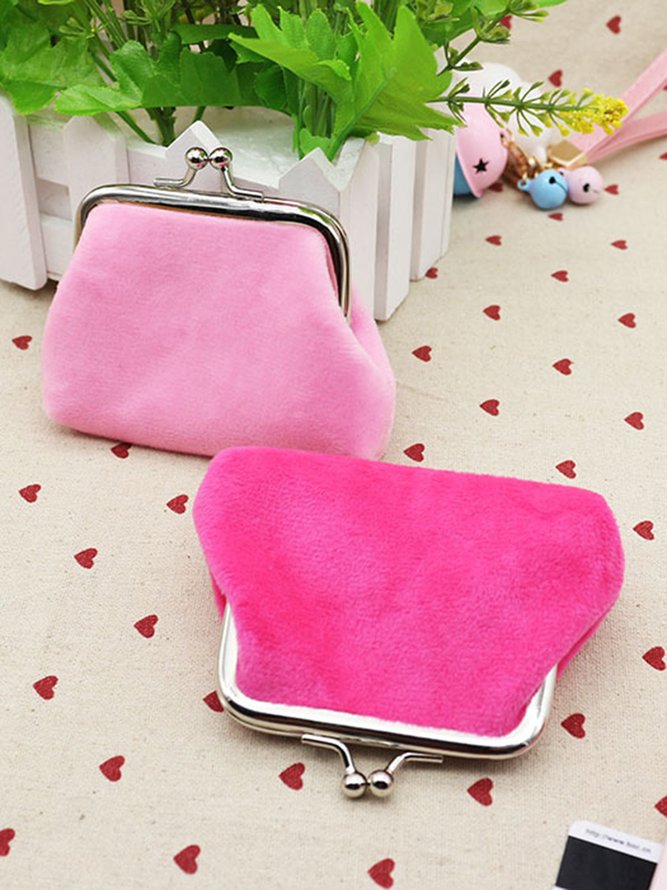 Kiss Button Plush Coin Purse