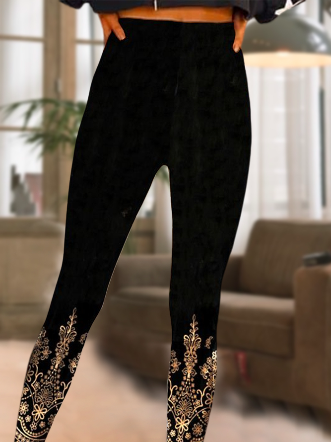 Loose Vacation  Ethnic Leggings