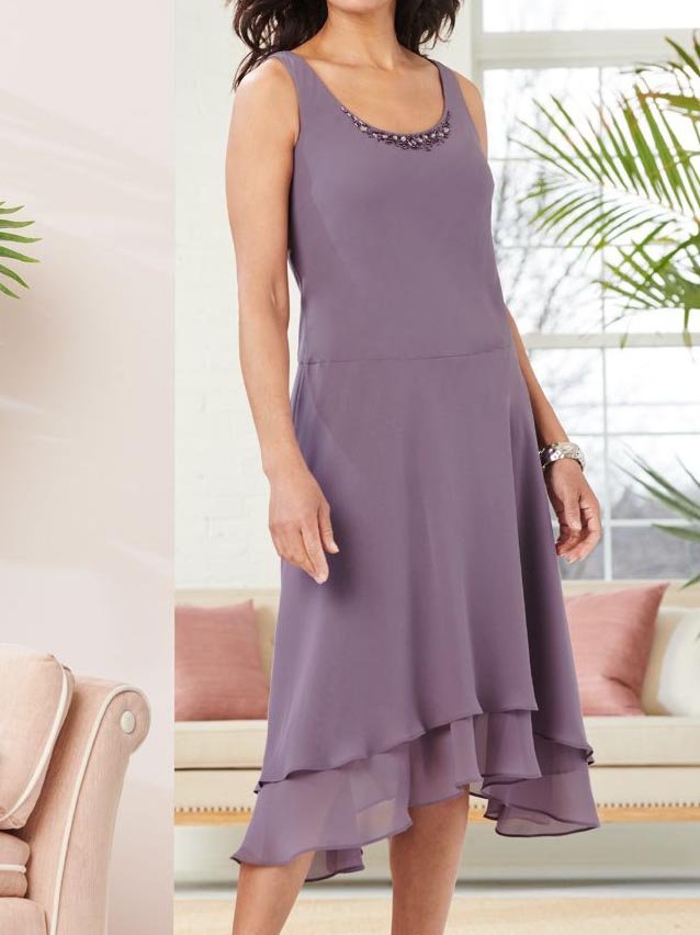 Cotton-Blend Crew Neck Two-Piece Set