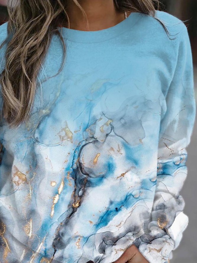 Ombre Casual Crew Neck Sweatshirt