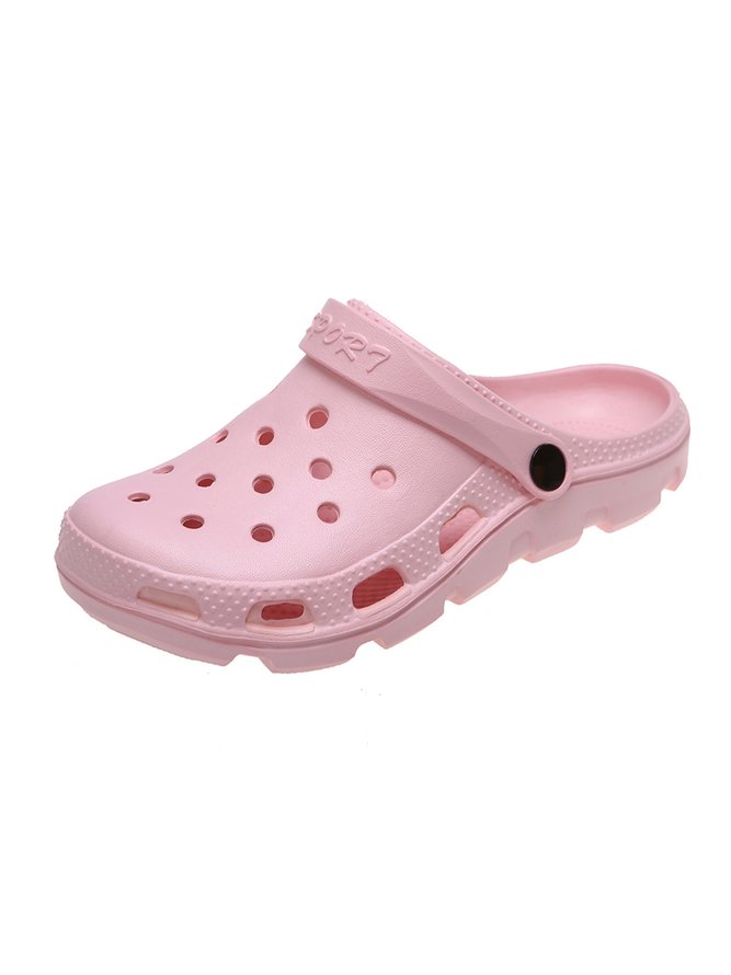 Solid Color Hollow Garden Shoes