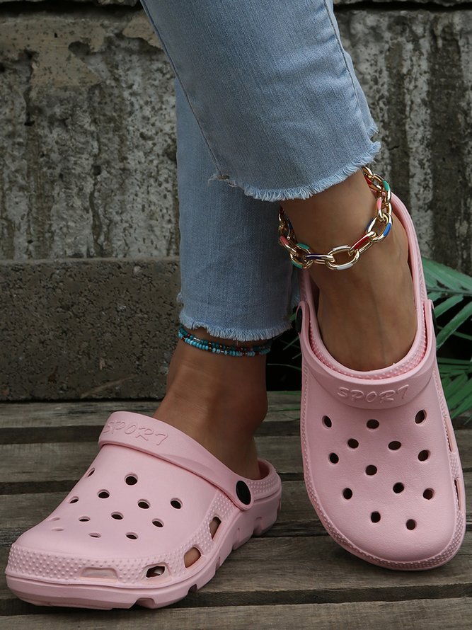 Solid Color Hollow Garden Shoes