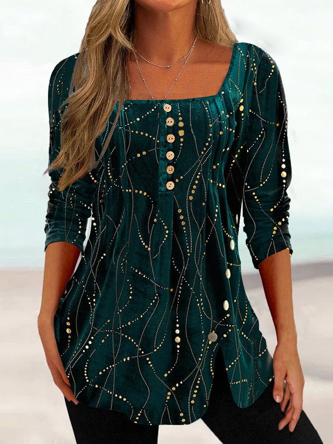 Regular Fit Square Neck Casual Top