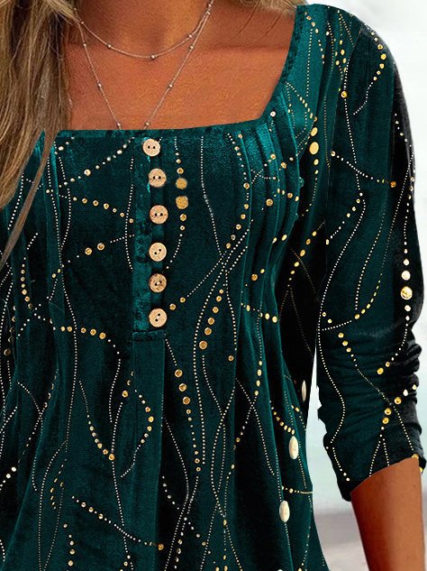 Regular Fit Square Neck Casual Top