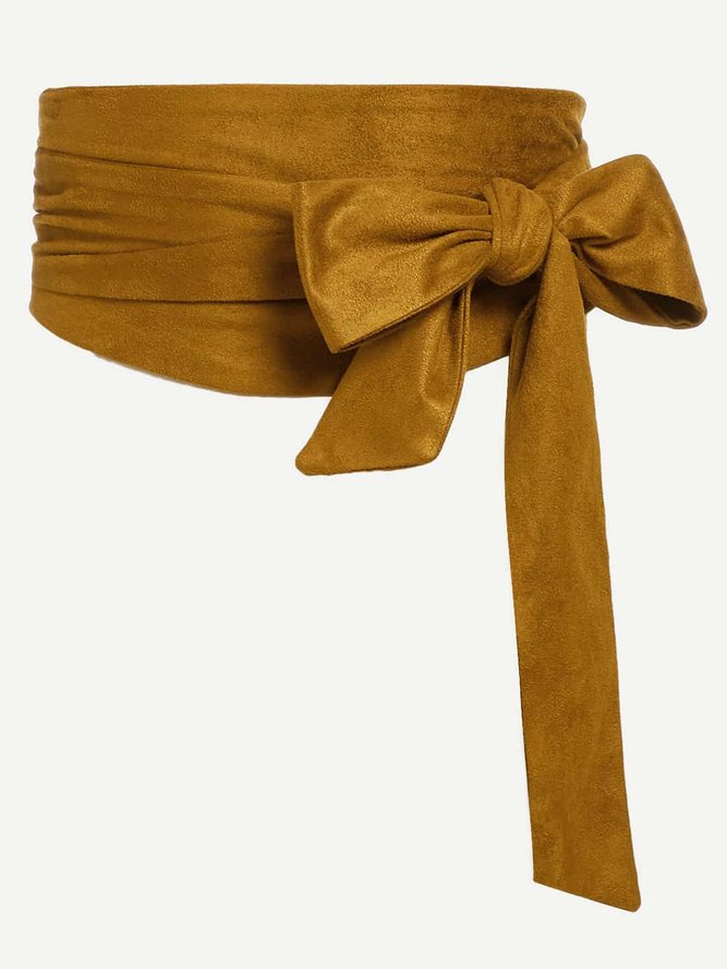 Wide Suede Ladies Knotable Girdle Party Commuter Belt