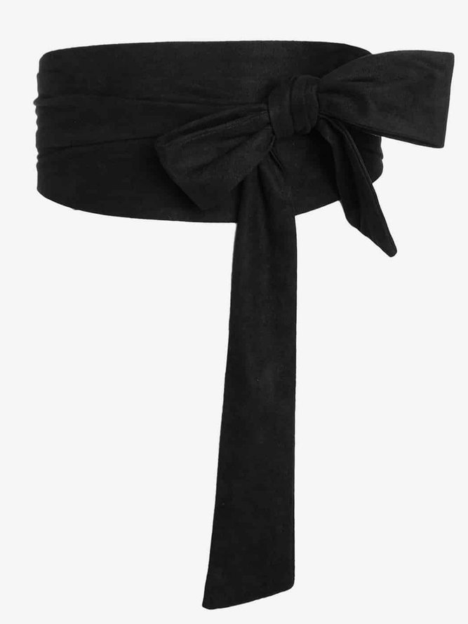 Wide Suede Ladies Knotable Girdle Party Commuter Belt