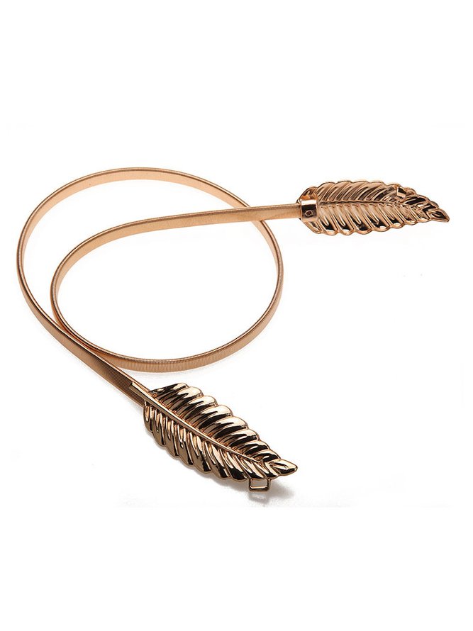 Women's Leaf Three-Dimensional Belt Stretchy Casual Mature 70CM