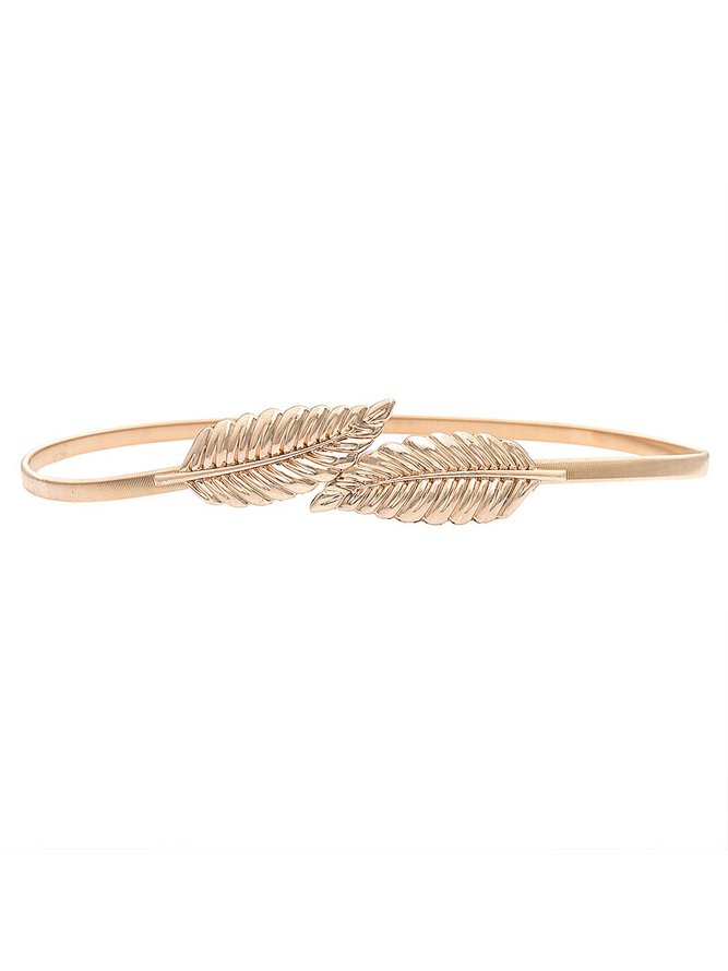 Women's Leaf Three-Dimensional Belt Stretchy Casual Mature 70CM