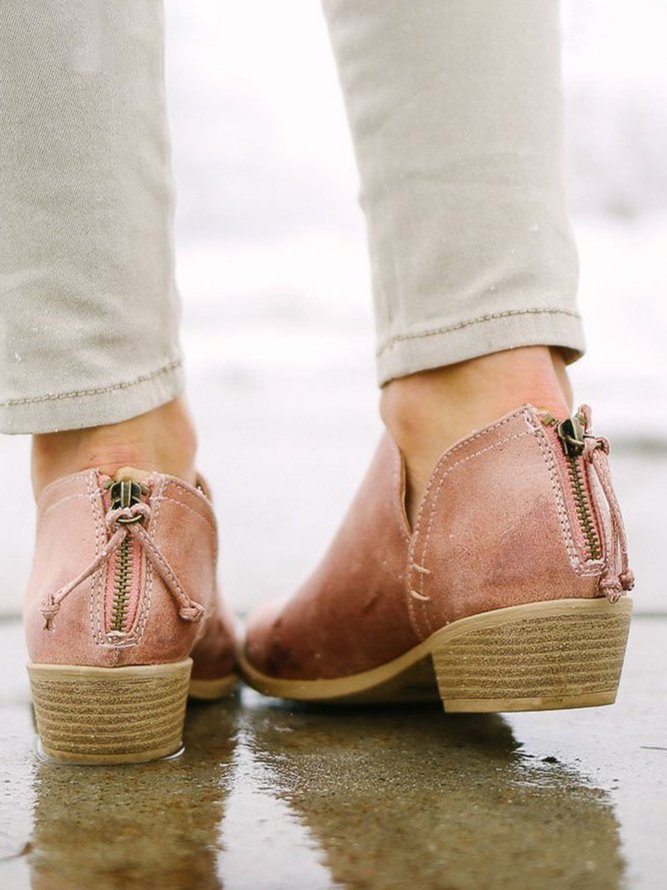 Chunky Heel Short Boots Female Non-slip Cute Bootie