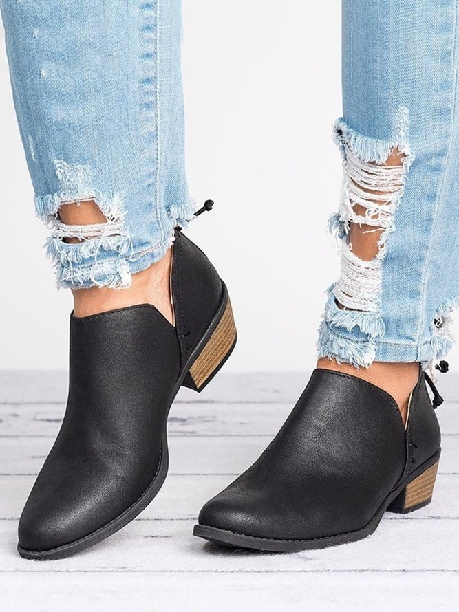 Chunky Heel Short Boots Female Non-slip Cute Bootie
