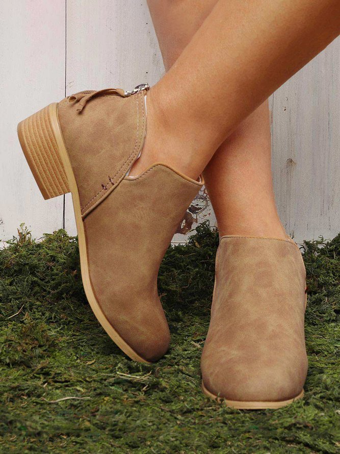 Chunky Heel Short Boots Female Non-slip Cute Bootie