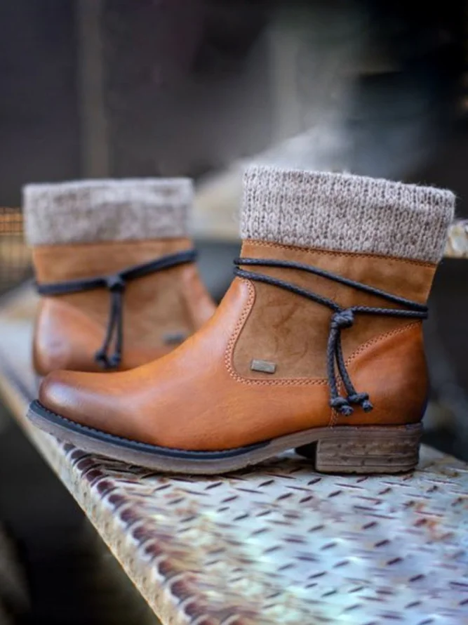 Basic round toe ankle boots with zipper