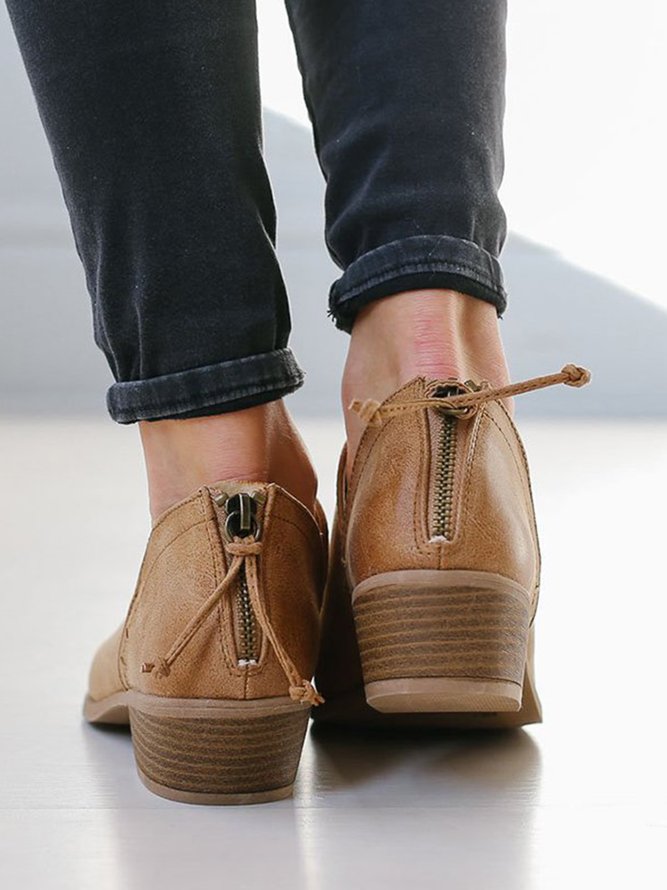 Chunky Heel Short Boots Female Non-slip Cute Bootie