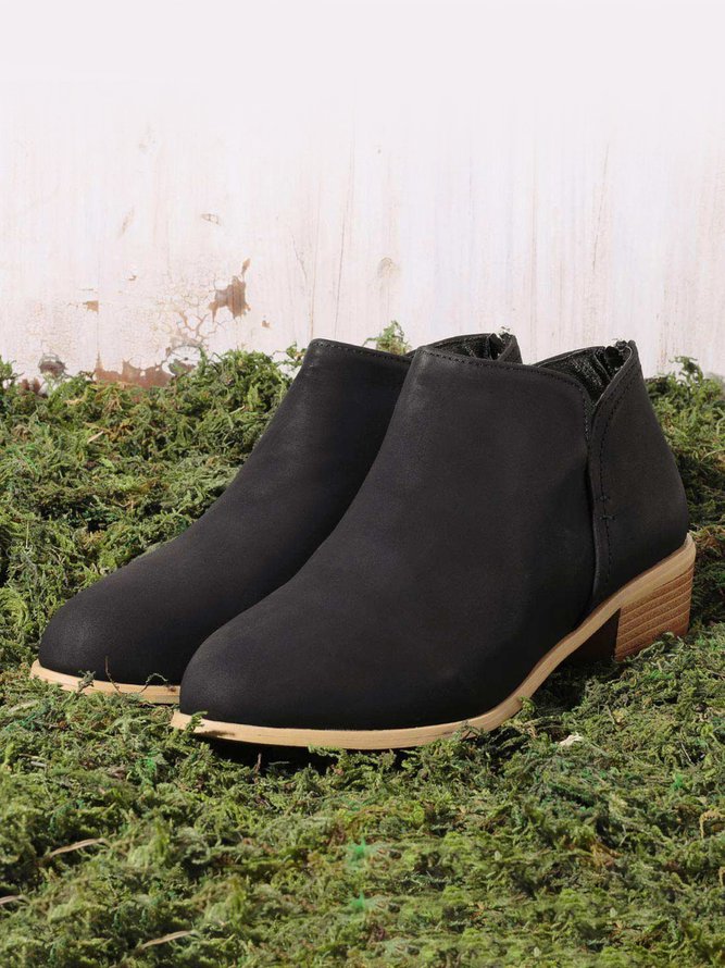 Chunky Heel Short Boots Female Non-slip Cute Bootie