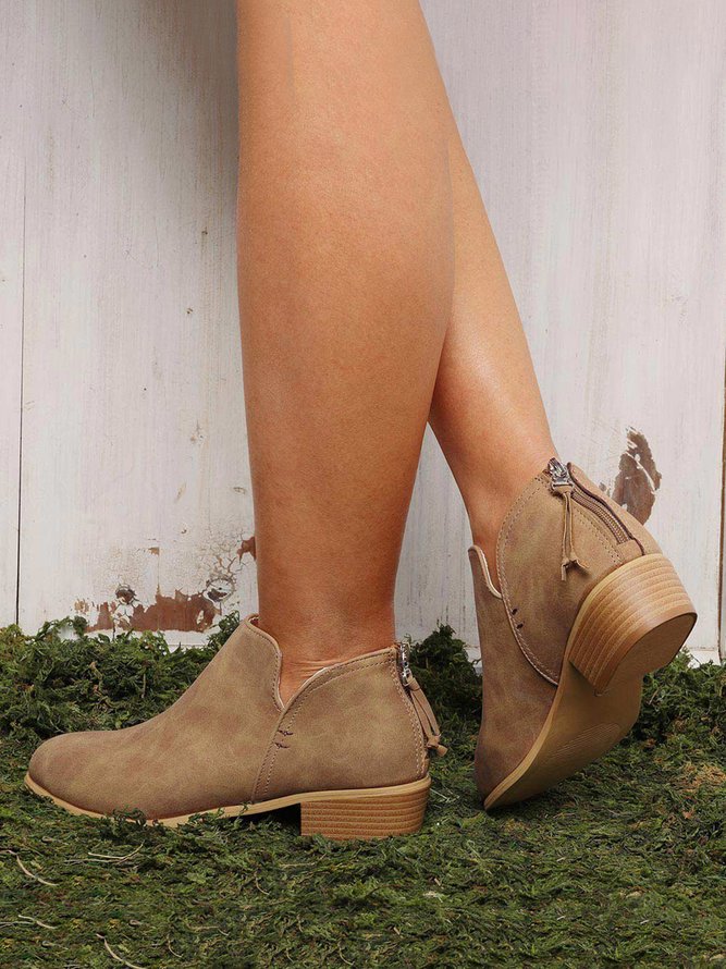 Chunky Heel Short Boots Female Non-slip Cute Bootie