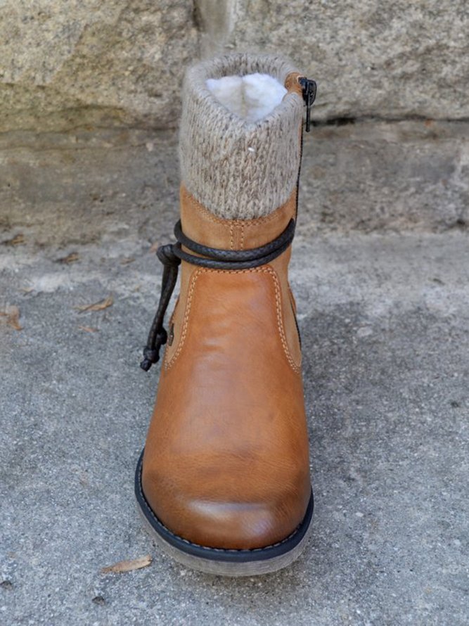 Basic round toe ankle boots with zipper