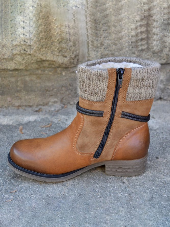 Basic round toe ankle boots with zipper