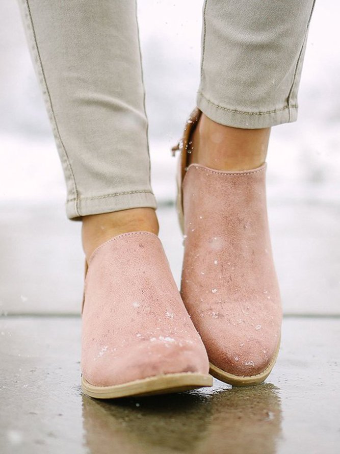 Chunky Heel Short Boots Female Non-slip Cute Bootie