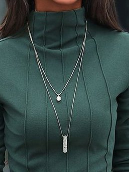 JFN Casual Turtleneck Basic Long Sleeve T-Shirt
