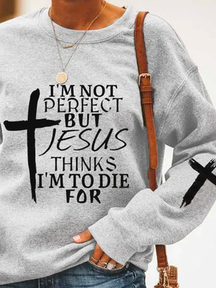 Casual Loose Text Letter Sweatshirt
