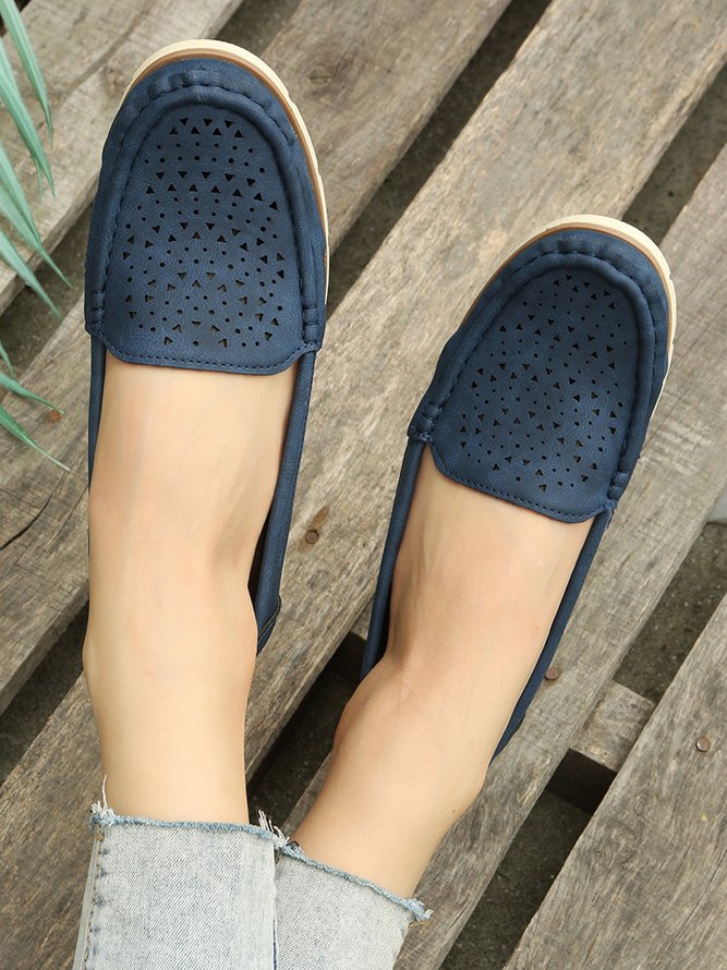 Simple Casual Hollow Breathable Loafers