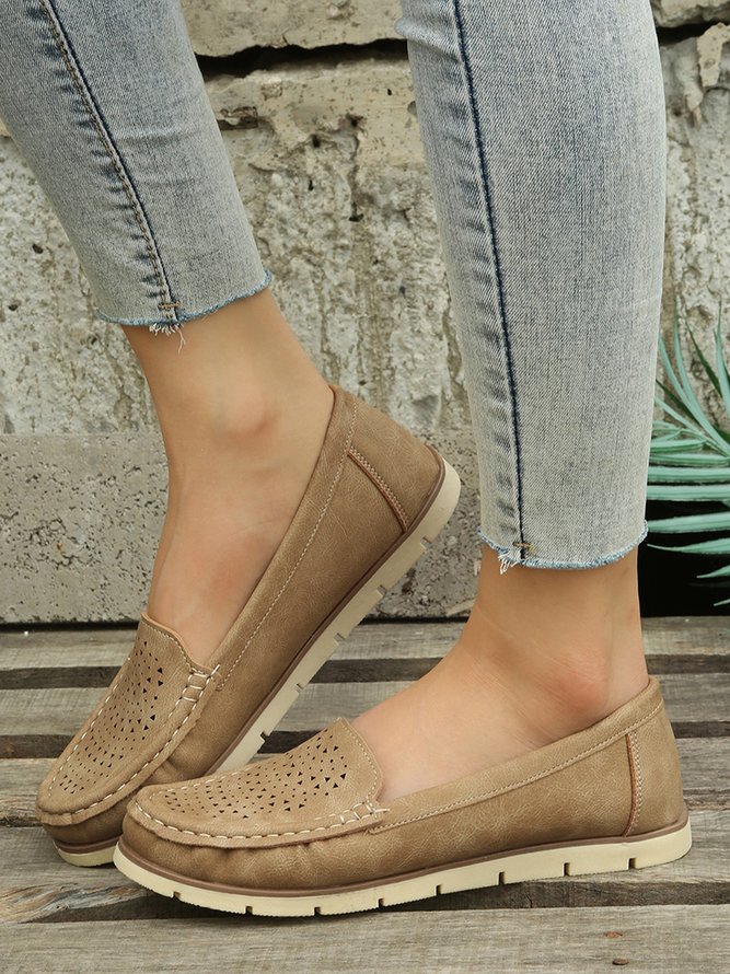 Simple Casual Hollow Breathable Loafers