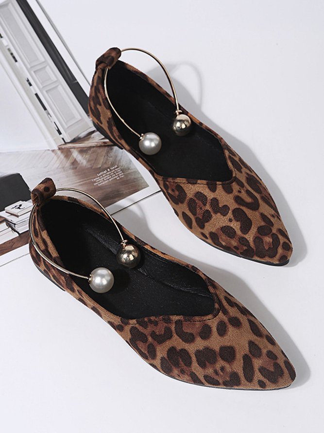 Pearl Metal Ring Anti-Suede Flats