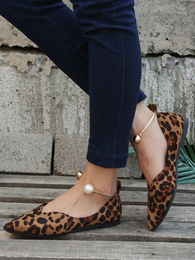 Pearl Metal Ring Anti-Suede Flats