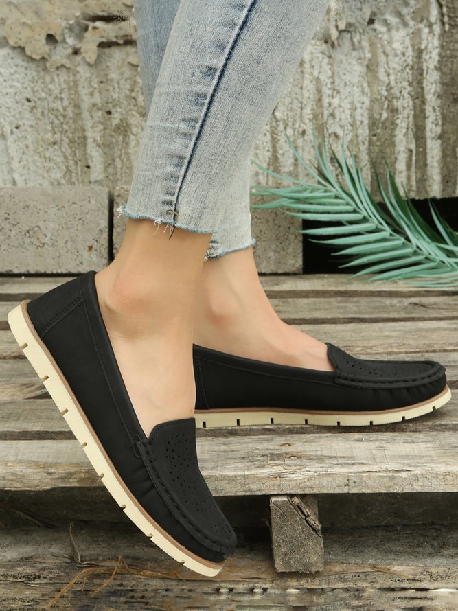 Simple Casual Hollow Breathable Loafers