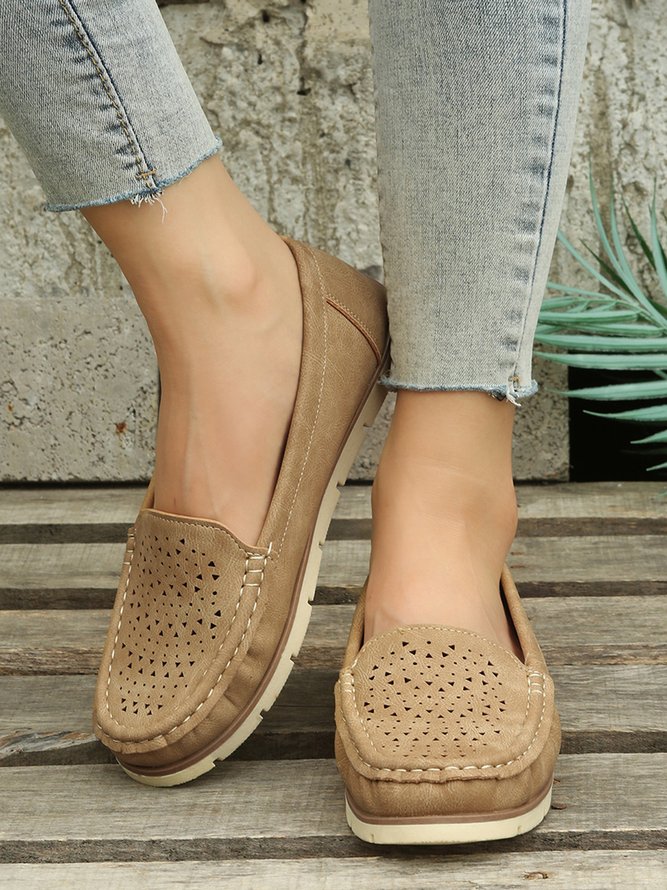 Simple Casual Hollow Breathable Loafers