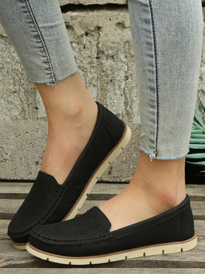 Simple Casual Hollow Breathable Loafers