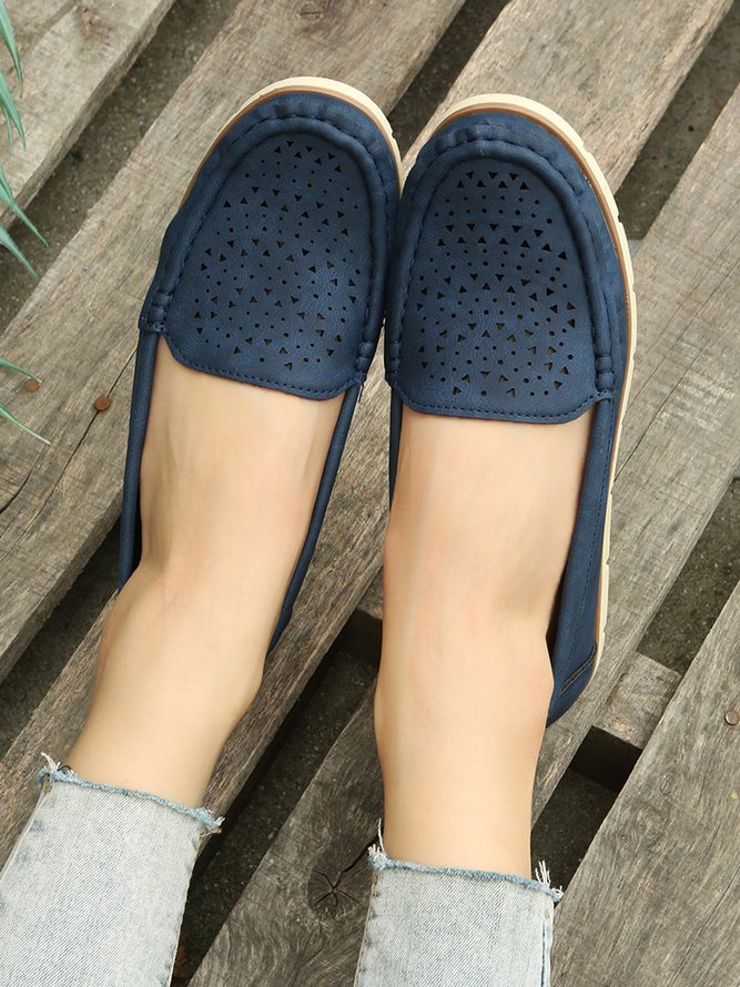 Simple Casual Hollow Breathable Loafers