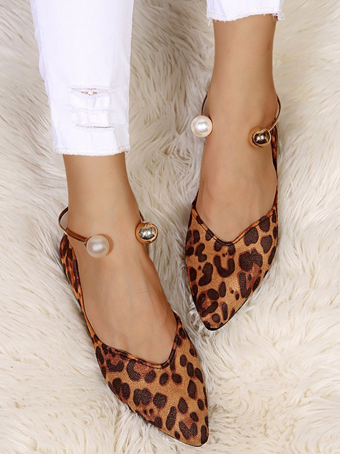 Pearl Metal Ring Anti-Suede Flats