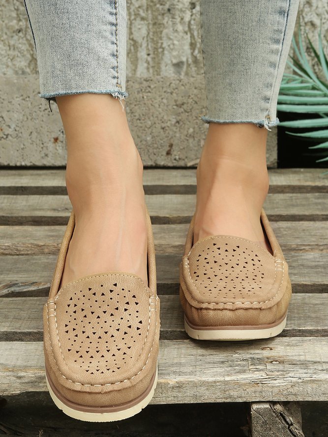 Simple Casual Hollow Breathable Loafers