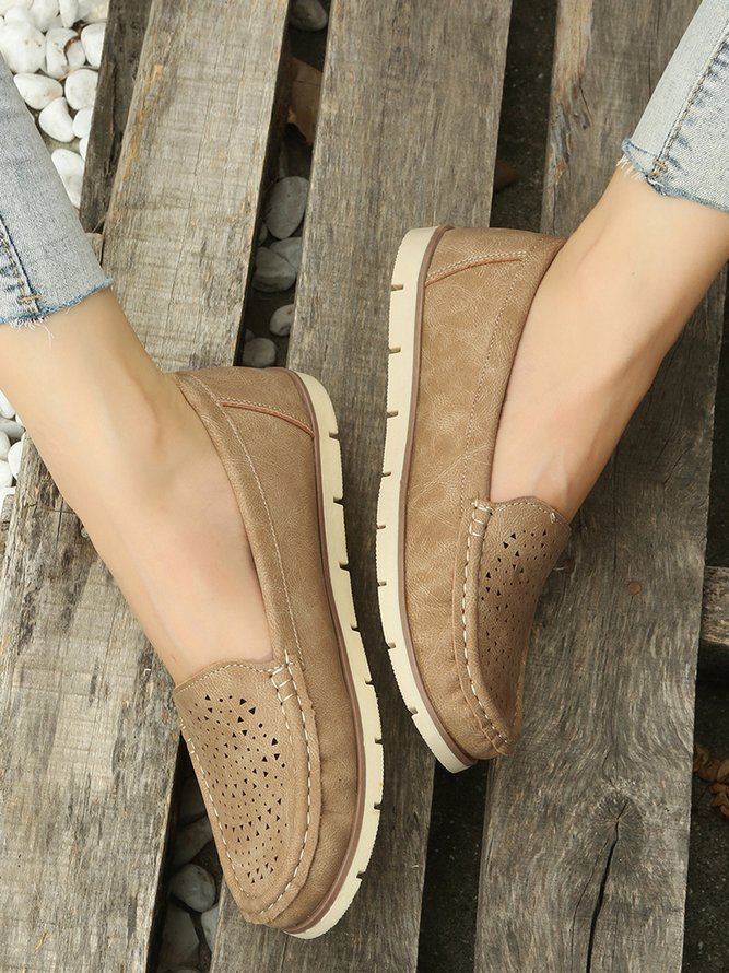 Simple Casual Hollow Breathable Loafers