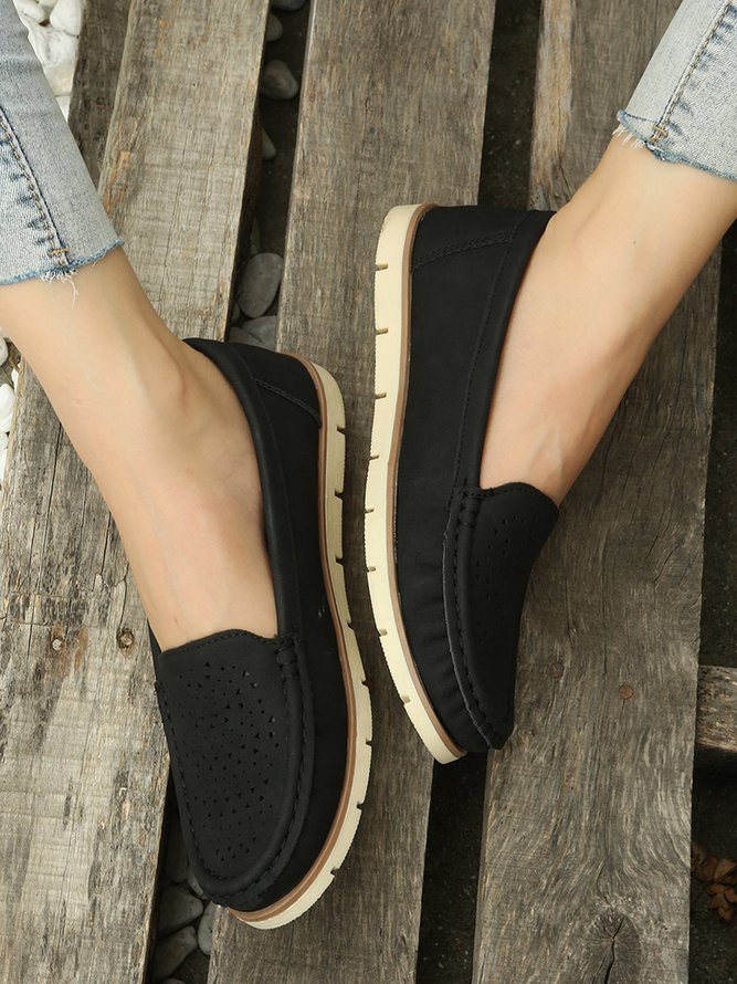 Simple Casual Hollow Breathable Loafers