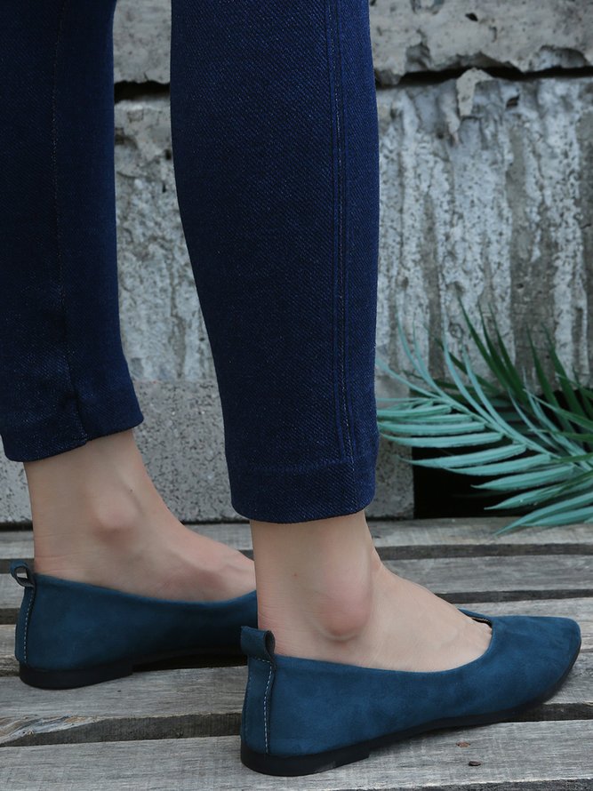 Commuter Simple Anti-Suede Pointed Toe Flats