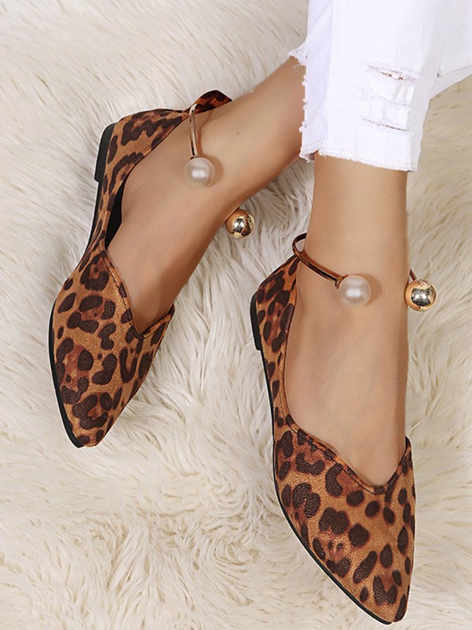 Pearl Metal Ring Anti-Suede Flats